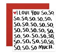 I Love You Card - I Love You So Much Card For Boyfriend Girlfriend - Anniversary or Valentines Day For Husband Wife - Romantic Gifts For Her Him Couple - Comes With Fun Stickers