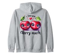 I Love You Cherry Much Cute Cherries Zip Hoodie