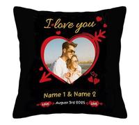I Love You Custom Pillow Case - Personalized Cushion Cover with Your Photo, Gift for Husband Wife, Valentine's Day, Anniversary, Birthday, Christmas