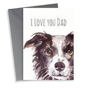 I love you Dad Border Collie Father's Day Card 1605