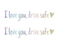 I Love You Drive Safe Car Stickers, 2PCS I Love You Drive Safe Car Decals, Vinyl Rearview Mirror Stickers with Heart Shape, Waterproof Miniature Rearview Mirror Decals, for Cars Decor