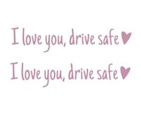 I Love You Drive Safe Car Stickers, 2PCS I Love You Drive Safe Car Decals, Vinyl Rearview Mirror Stickers with Heart Shape, Waterproof Miniature Rearview Mirror Decals, for Cars Decor