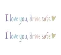 I Love You Drive Safe Mirror Sticker, 2PCS Drive Safe I Love You Rear View Mirror Decal, Waterproof Car Stickers and Decals, Novelty Car Interior Decorations Rearview Mirrors Stickers, for Men Women