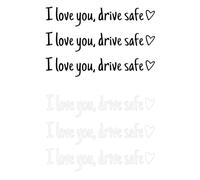 I Love You Drive Safe Mirror Sticker, 6 PCS Car Mirror Stickers with Kind Reminder, Thoughtful Gift for Loved Ones, Black and White Rearview Mirror Decal for Safety Conscious Drivers