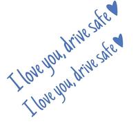 I Love You Drive Safe Sticker, 2Pc I Love You Drive Safe Decal, Waterproof Windshield Rearview Letter Sticker, Funny Car Decals Stickers Decor for Window Bumper Mirror