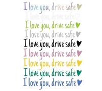I Love You Drive Safe stickers, 2PCS car mirror stickers, Waterproof sticker for the windscreen, Cute waterproof lettering emblem for bumpers windscreens vehicles exterior(White,Black)
