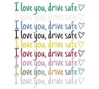 I Love You Driving Safe Mirror Sticker - 9pc Rearview Mirror Decal, Waterproof PVC Vehicle Stickers Accessories | Auto Decorative Mirrors Stickers | for Truck Auto Bike Sedan Pickup Scooter Highway
