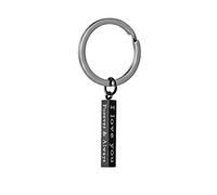I Love You Forever & Always Keychain, Four-sided Engraved Keyring, Personalised Keychain, Stainless Steel Keyring Gift for Husband Wife, Birthday Valentine's Day Couples Gifts