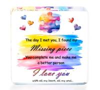 I Love You Forever Gifts for Him Her, Boyfriend Girlfriend Birthday Gift Square Acrylic Plaque Colourful Puzzle, Romantic Presents for Wife Husband on Wedding Anniversary Christmas Valentines