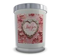 I Love You Forever Scented Candle, Amber Glass Jar with Heart Design, Valentine's Day, Mother's Day, Father's Day, Birthday, Romance (Medium, Lime)