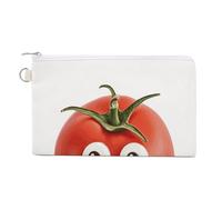I Love You from My Head Tomatoes Canvas Coin Purse, Portable Zippered Change Pouch for Women, Small Wallet for Coins Keys Cards Lipstick