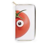 I Love You from My Head Tomatoes Slim Thin Credit Card Wallet, PU Leather Bifold Cash Wallet, Zipper Coin Pocket Id Window Wallet Storage Bag Wallet Coin Purse Pouch Change Holder Small with Zipper Fo