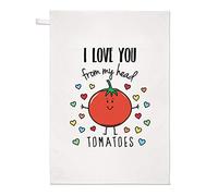 I Love You from My Head Tomatoes Tea Towel Dish Cloth