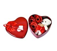 I Love You Gifts for Her Romantic Valentines Day Bear with Artificial Rose Gift Box Cute Rose Teddy Bear Rose Bear Gift Box for Her Anniversary Present Valentines Day Gifts Red