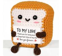 I Love You Gifts for Him Her, Birthday Gifts for Girlfriend Boyfriend, Handmade Toast Crochet holds 'TO MY LOVE' Message Card - Romantic Valentines, Christmas or Anniversary Presents for Women Men