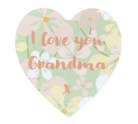 I Love You Grandma Novelty Heart-shaped Coaster - Feel Good Message - Unique Birthday Gift - Made in UK