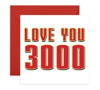 I Love You Greeting Card - Love You 3000 - Sweet & Romantic Anniversary Valentines Day Card for Partner Girlfriend Boyfriend Fiance Babe Hun Wife Husband Him Her -Pop Culture -Comes with Stickers