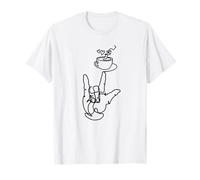 I Love You Hand coffee Sign Language continuous line T-Shirt