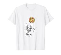 I Love You Hand Soccer Ball Sign Language Continuous line Value Graphic T-Shirt, Men, White, S