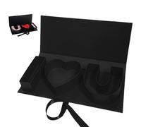 I Love You Heart-Shaped Gift Box, Empty Fillable Cardboard Letter Box with Ribbon Closure, I Heart U Design Red Packaging for Flowers, Chocolate, Candy, Romantic Presents for Valentine's Day