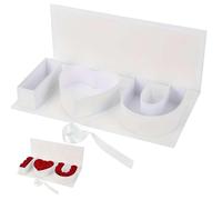 I Love You Heart-Shaped Gift Box Empty Valentines Box Fillable Letter Floral Decor White I Heart U Keepsake Gift for Valentine's Day Wedding Mother's Day Birthday Gifts
