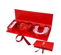 I Love You Heart-Shaped Gift Box, Gift Box with Lid, Large Folding Empty Boxs, with Ribbon for Birthday, Valentine's Day, Mother's, Father's, Wedding, Wedding Anniversary (#A)