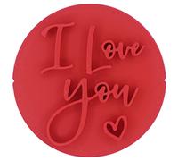 I Love You Heart Valentines Day Cookie Stamp Fondant Embosser 6cm (2.36 inches) Made in The UK for Baking, Cooking, Fondant, Icing, Cupcake, Cookie, Cake, Biscuits, Decoration
