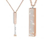 I Love You -Hidden Message Necklace,Hidden Secret Message Slider Necklace,Retractable Rod Necklace with Hidden Message,I Love You Necklace, Romantic Gifts for Her (Rose gold)