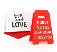 I Love You Honey Mini Sign - Thoughtful Gift from Husband or Wife - Sentimental Desk Decor with Card & Envelope - Birthday, Christmas or Everyday Appreciation Gift