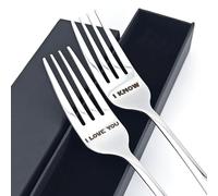 I Love You/I Know Pair of Forks for Couple 7.9" Laser-Engraved Fork Box, Valentine for Starwars Fans