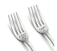 I Love You - I Know Stainless Steel Engraved Dinner Forks, Valentines Gifts for Him Her, Personalized Letter Fork Perfect Gifts for Valentine's Day Anniversary Christmas Birthday Wedding