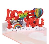 I LOVE YOU Letters Pop Up Greeting Cards with Blank Note Card & Envelope, gift for celebrating Love, Holiday, Birthday, Anniversary, Valentine's Day, Wedding, Engagement, Bridal Shower