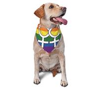 I Love You Letters Rainbow Color Heart Gay Dog Bandanas Pet Scarf Triangle Bib Boy Girl Adjustable Kerchief Accessories for Small Medium Large Puppy