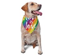 I Love You Letters Rainbow Color Heart Gay Dog Bandanas Pet Scarf Triangle Bib Boy Girl Adjustable Kerchief Accessories for Small Medium Large Puppy