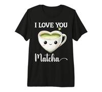 I Love You Matcha Kawaii Heart Matcha Latte Mug Matcha Tea Premium T-Shirt
