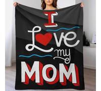 I Love You Mom Cuddle Blanket for Adults Luxury Soft Fleece Blanket Sofa for Lover Hubby Wifey Women Men 80x90inch(200x230cm)