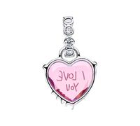 I Love You Mom Dangle Charm - female - Pandora - Necklaces - Pink - ONE SIZE - Accessories ONE SIZE