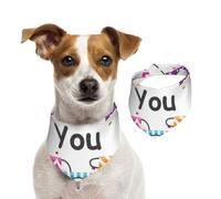 I Love You Mom,Dog Bandanas Cotton Pet Scarf Adjustable Bibs for Pet,L