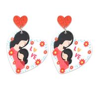 I Love You Mom Earrings for Women Mom Mother's Day Gifts for Women Mother Mom Dangle Earrings for Girls Heart Earrings, S, Glass, No Gemstone