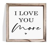 I Love You More Sign, Love Decor, Decorative Wooden Wall Frame Sign, Vintage Home Decor, Nursery Bedroom Decor, Cafe Decor, Coffee Bar Decor, Farmhouse Wall Decor, Framed MDF Hanging Wall Sign