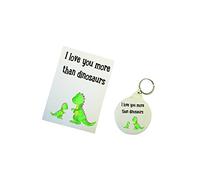 I Love you More Than Dinosaurs Wish Bracelet, Badge, Magnet, Keyring or Mirror (Keyring)