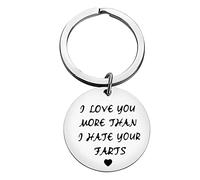 I Love You More Than I hate Your Farts Keyring Gifts for Boyfriend Husband Girlfriend Wife Funny Sarcastic Gift Christmas Birthday Gifts Valentines Day Gifts for Him Her