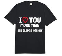 I Love You More Than Ice Sledge Hockey Shirt Women Christmas Comfort Colors Adult Heavyweight T-Shirt