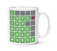 I Love You More Than Words Puzzle Wordle Inspired 10oz Mug Cup Valentines Day Gift Wife Girlfriend