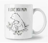 I Love You Mum Design Coffee Mug - Mummy Mug | Mama Bear New Presents for Mum | Novelty Mugs Women from Daughter | Christmas Gift Funny Present Mothers Day | Best mom Mother Birthday | Step Moms mam
