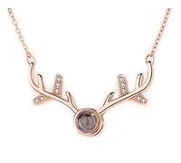 I Love You Necklace 100 Languages Antlers Necklaces Birthday things for Women