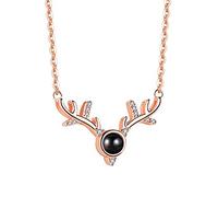 I Love You Necklace, 100 Languages Antlers Necklaces Birthday things for Women