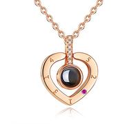 I Love You Necklace 100 Languages Heart Necklaces Birthday things for Women