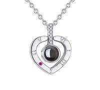 I Love You Necklace 100 Languages Heart Necklaces Birthday things for Women