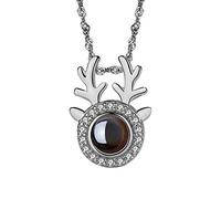 I Love You Necklace Memory 100 Languages Antlers Necklaces things for Women